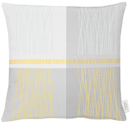 Apelt Kissenhülle, Polyester, Hellgrau/gelb, 49 x 49 x 0.5 cm