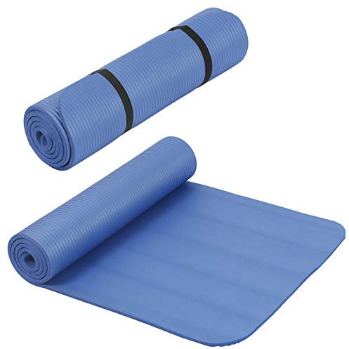 HAC24 2X Yogamatte 190cm x 60cm x 1cm Sportmatte Yoga Pilates Fitness Bodenmatte Fitnessmatte Blau