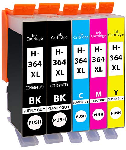Supply Guy 5 Druckerpatronen kompatibel mit HP 364 XL / N9J74AE für DeskJet 3070A 3520 OfficeJet 4620 4622 PhotoSmart 5510 5515 5520 5524 6510 6520 6525 B010a B109a B110a B210a und weitere