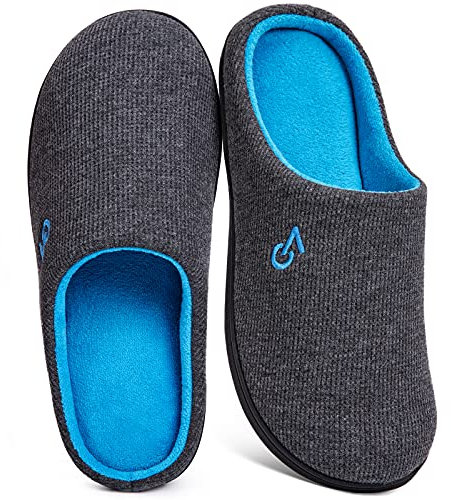VeraCosy Hommes Chaussons à mémoire de forme bicolore grise,42/43 EU