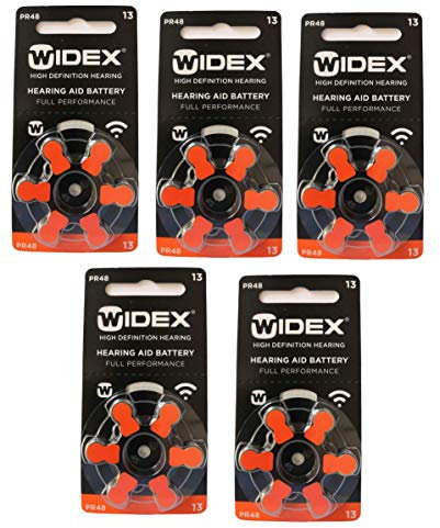 Widex hearing aid battery size13 (5 Packets = 30 batteries)