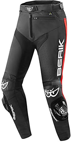 Berik Track Motorrad Lederhose, schwarz/rot, 56