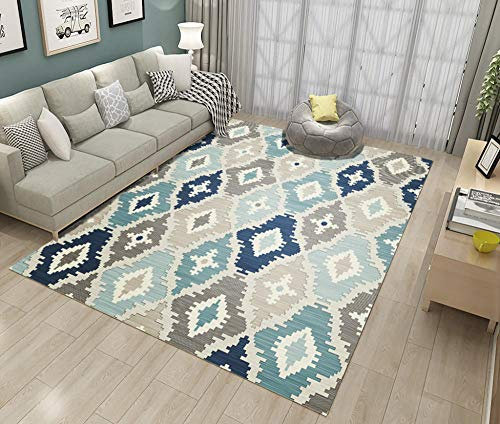YQZS Teppich Schlafzimmer Teppich Orientteppich Dunkelblaues Muster Ultra Soft Touch Snug Qualität,200X300Cm(79X118Inch)