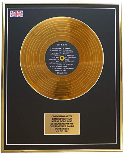 The Killers – Direct Hits Metall-Gold-Schallplatten-Display