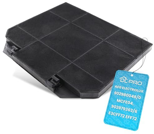 DL-pro Filtro ai carboni attivi per AEG Electrolux 9029800480 MCFE04 9029793636 E3CFF72 EFF72 Faber I260GR cappa aspirante 266 x 235 x 21 mm di ricambio per Indesit Küppersbusch Whirlpool Bosch
