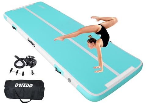 Dwzdd Gymnastics Air Mat, 3m/4m/5m/6m, Inflatable Gymnastics Tumbler Track for Home/Gym/Training/Cheerleading/Water