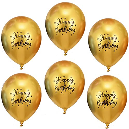 Happy Birthday Gold Metallic Luftballons,20 Gold Luftballons Metallic Deko zum Geburtstag Party Kindergeburtstag Happy Birthday Dekoration