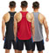 frueo 3 Pack Camiseta de Tirantes Deportiva Hombre Culturismo Fitness Tank Top Hombre Gym sin Mangas T-Shirts Chaleco,20418,Black Gray Red,M