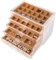 Frebeauty Acryl-Schmuck-Organizer, Ohrring-Organizer-Box mit 5 Schubladen, Organizer mit Samtablagen, transparente Schmuckschatulle für Damen, Ohrring-Display für Ringe, Ohrstecker (Khaki)