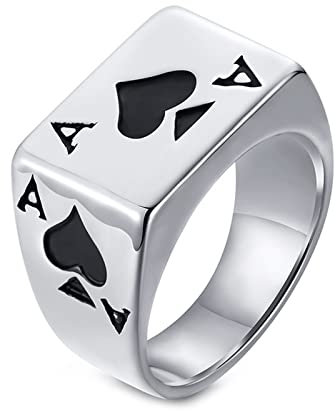 Siegelring Herren Silber, Polieren Edelstahl Ringe Damen Biker Siegelring für Herren 54 (17.2)