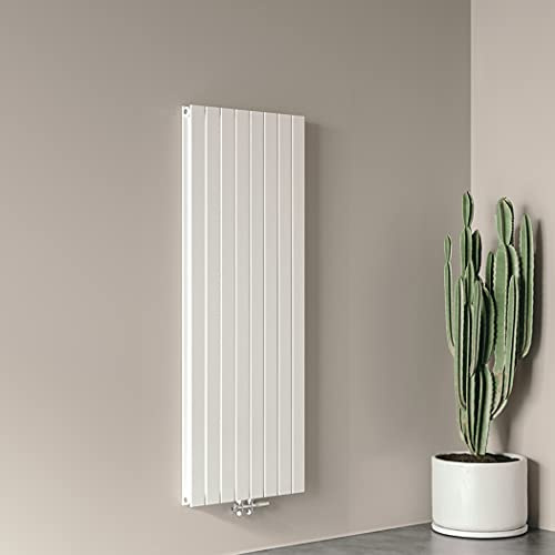 AICA Heizkörper Flach 1600x602mm Design-Heizkörper Paneelheizkörper Doppellagig Vertikal Mittelanschluss Weiß 2045W