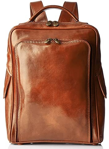 Modarno Lederrucksack für Herren, handgefertigt von erfahrenen Handwerkern – Lederrucksack für 13-Zoll-PC – Vintage-Rucksack aus Rindsleder mit verstellbaren Schultergurten (Cuoio)