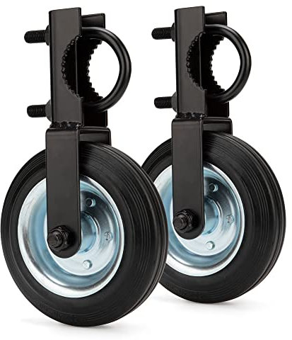 SANKINS Torhelfer-Rad zur Unterstützung von Metall-Schwenktoren mit 3,8 cm bis 5,1 cm Torrahmen, 15,2 cm Torstützrad verhindert, dass das Tor für Maschendrahtzaun zieht, Schwarz, 2 Stück