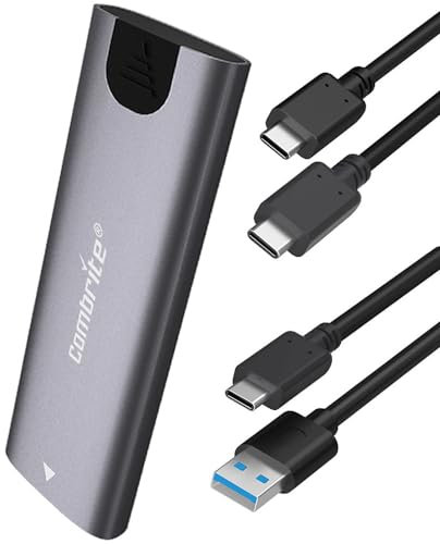 Combrite M.2 NVMe SSD Enclosure USB-C 3.2 Ultraspeed External HDD Caddy, For M.2 NVMe PCI-E SSD 2230/2242/2260/2280, Aluminum Alloy, Thunderbolt 3 Compatible