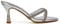 Womens Slip On Mule Heeled Sandals Ladies Stiletto Strappy Diamante Party Silver Shoes Size 7