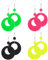 4 Paar Neon Ohrringe Damen Runde Acryl Ohrringe Retro 80er Jahre Neon Ohrringe Geometrische Creolen für Damen und Mädchen 90er Jahre Kostüm Party Halloween Party Ohrringe Aesthetic
