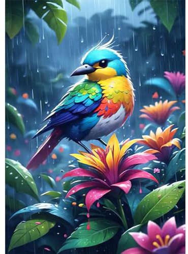 RICUVED Vögel Diamond Painting Bilder, 5D Tier Diamant Painting Bilder Erwachsene Diamant Malerei Bilder Set Full Drill Vögel Diamond Cross Stickerei Malerei Set 30x40cm