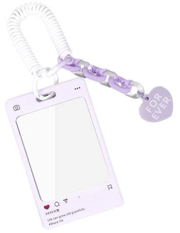 MONOJLY Kreative Acryl-Ferrule, transparenter Kartenhalter, Kpop-Fotokartenhalter, Schlüsselanhänger, Idol-Fotos, Hülle, Postkarten, Kartenhalter