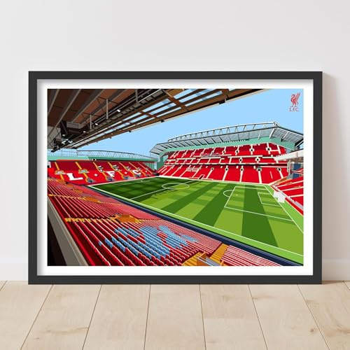 Themed Liverpool FC Druck – Anfield Illustration Inside Stadion Poster LFC Football Art (42 cm x 59,4 cm – A2)