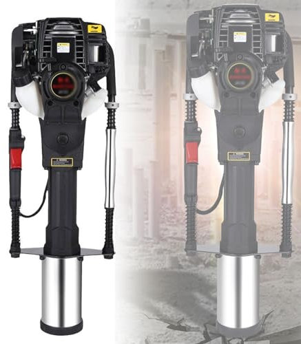 Enfonceur De Pieux À Quatre Temps, Machine À Pile De Type Carburant 2300 W, Engin De Pieu En Bois 49/69/100 Mm, Enfonce-pieu De Clôture Portatif 2400 Tr/min, Pieu Triangulaire En Tube D'acier Pour Che