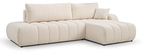 DomoHome® Baloo Ecksofa mit Schlaffunktion und Bettkasten - Schlafsofa, Sofa, Couch, Sofa mit Schlaffunktion, Schlafcouch, Sofa L Form, Wohnzimmer Möbel (rechte Seite, Lambi 8)