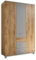 LARISSA Babyzimmer Kleiderschrank in Bolton Oak Optik / Arktisgrau - Vielseitiger Drehtürenschrank mit viel Stauraum - 120 x 195 x 53 cm (B/H/T)