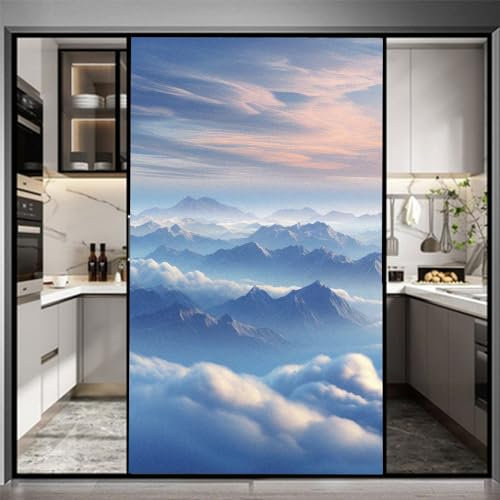 Nubes Mar Vinilos para Ventanas Privacidad para Cristales Opaco, Lamina Ventana Estático Anti UV Autoadhesivo Decorativo para Puertas Cristal Bano Cocina 40x60cm