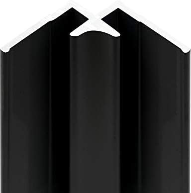 Schulte profilé d'angle intérieur 255 cm noir pour panneau mural de salle de bain DécoDesign, revêtement décoratif douche, recoupable adaptable à la hauteur du panneau