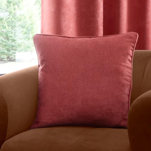 Fusion Kissen aus Terrakotta, 43 x 43 cm, Füllung inklusive, paspelierter Rand, passende Vorhänge erhältlich, Kissen in Terrakotta-Orange, mit Bezug, Kisseneinsatz, Kollektion Strata