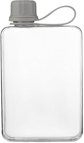 Bouteille d'eau plate – 500 ml – Bouteille d'eau carrée mémo – Bouteille d'eau d'été – Bouteille d'eau de sport anti-fuite pour sac à main et poche