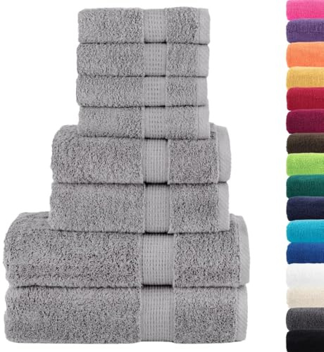 vidaXL 8 TLG. Premium-Handtuch-Set SOLUND Grau 600 g/m²