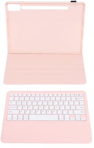 Lazmin112 Tablet-Hülle, Tastatur-Set, Inklusive Tastatur und Tastaturhülle mit Stifthalter, Wiederaufladbares Magnetisches Tastatur-Set für Tab P12 12,7 Zoll 2023 (Rosa)