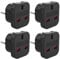 Fiotha Adapter UK Auf EU, 4 Stück UK Zu DE Adapter, Reiseadapter UK Auf EU, Adapter UK Zu DE, England Auf Deutschland Stecker, für Frankreich, Irland, Niederlande, Polen, Schweden, Schwarz