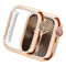 Yolovie Coque compatible avec Apple Watch Series 10 46 mm, coque antichoc en strass pour femme, cadre de protection en polycarbonate rigide pour iWatch, or rose