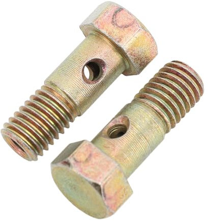 Caliper Brake Hose Banjo Bolt Set, Banjo Brake Line Hose Bolts M10x1.5 Stainless Steel Disc Brake Hose Caliper Banjo Bolt with Crush Washers for Pipe Connections, Fluid Flow