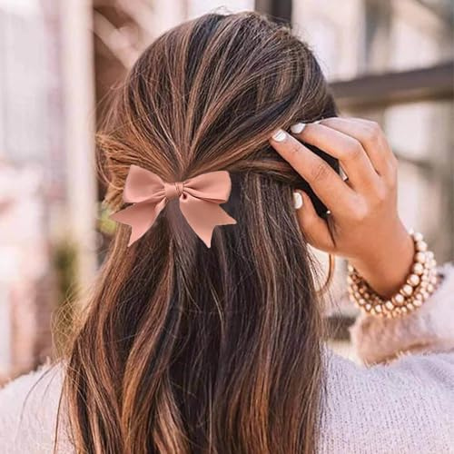 Inateannal Pinces À Cheveux Vintage Pour Femmes Noeud Barrettes En Soie Et Satin Rose Accessoires Pour Cheveux