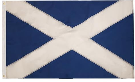 AZ FLAG - Bandiera Scozia Premium - 150 x 90 cm - Bandiera scozzese cucita e ricamata in nylon 200 D con occhielli metallici incorporati - 200 g