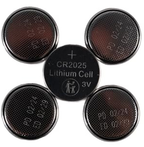 Pila de Litio CR-2025, 3V, Tipo botón, Ideal para Dispositivos electrónicos como Relojes y mandos a Distancia.