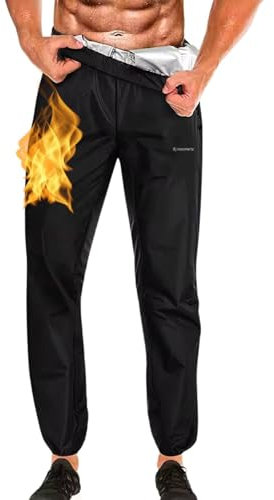 Nano Hertz Pantaloni per Sudare Dimagrante Sauna Sweat Pants Brucia Grassi Palestra Senza Maniche Fitness Sportiva Pugilato Corsa Uomo