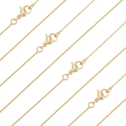 Beebeecraft 1 Box 6 Stück Serpentinenkette 18K Vergoldet 17.72 Zoll (450mm) | Messing Schlangenkette, Panzerkette, Für Frauen