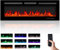 M.C.Haus Elektrokamin Einbau-Wandheizgerät mit Vollglas-Touchscreen-Panel Einstellbare Bunte Flammen mit Steinen & Log Set, 900/1800W (127CM, Schwarz)