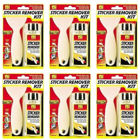 GSV Essentials Sticker Remover Kit, Easy To Use, Remove Sticky Residue, Adhesives, Labels, Stubborn Stickers, Ideal For Use On Glass, Metal, Plastic, Save Time And Effort, (6 Pcs)