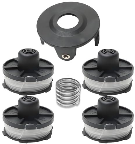 Rasentrimmer Ersatzspulen Kompatibel mit Makita 18V DUR181 DUR181RF DUR181Z 195858-1, Rasentrimmer Fadenspulen Spulenkappen(4 Ersatzspule 1 Spulendeckel u 1 Frühling)