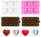 Set de 4 Moldes de Silicona en Forma de Corazón 3D Diamante – Molde para Pasteles y Chocolates, Antiadherente y Resistente al Calor para Repostería, Mousse, Helados y Más