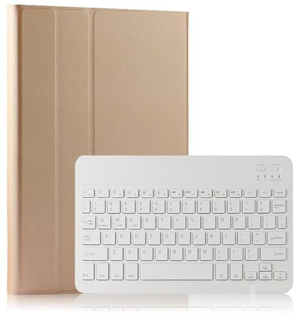 Custodia con Tastiera, Oro Champagne, Custodia con Tastiera per Samsung Galaxy Tab S5e 10.5 2019 (SM-T7200/T725/T727), Custodia Sottile con Tastiera Wireless Bluetooth magneticame