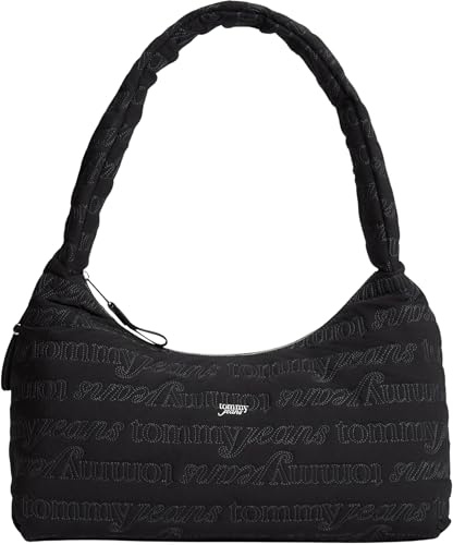 Tommy Jeans Damen Schultertasche Icon Nylon Crossbody Groß, Schwarz (Black), Einheitsgröße