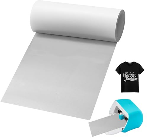 YushengTai Joy Smart Iron On Silber, 14cm x 300cm PU Heat Transfer Vinyl Textilfolie Rollen Keine Schneidematte Erforderlich, Plotterfolie Textil für Joy (Silber)