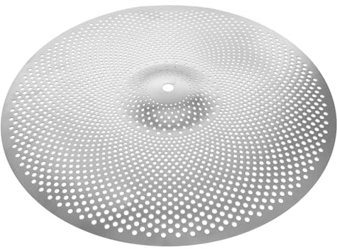 AKOOSY Sordina per Piatti Batteria 14 Pollici in Lega Argento Funzione Riduzione Rumore e Accessorio Speciale per Drum Kit Silenzioso e Pratico