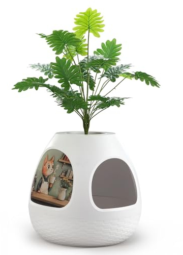 Bandeja para gatos 3 en 1, cama para gatos, para evitar la dispersión, caja para gatos con maceta de plantas DIY y 3 pares de alfombrillas de repuesto para rascar