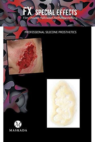 SFX Make up Verbrennung Wunden schminken Halloween Set Silikon Teil P3-3 Prosthetics FX Spezialeffekt Schminke & Hautkleber Filmblut Gel